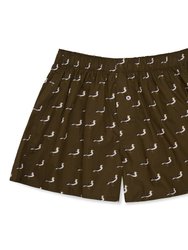Organic Cotton Seagull Boxer Shorts - Olive