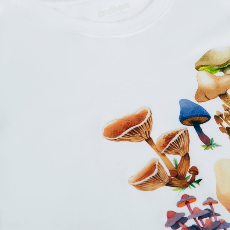 Organic Cotton Seb Gorey Watercolor Shrooms T-Shirt