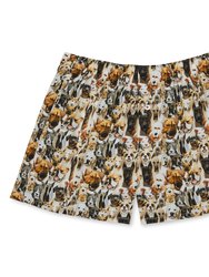 Organic Cotton Watercolor Dogs Boxer Shorts  - White