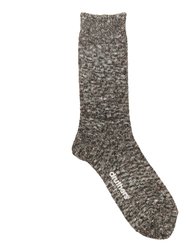 Recycled Cotton Mélange Crew Sock - Charcoal Mélange - Charcoal Mélange