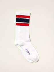 Wide Stripe Gym Crew Sock