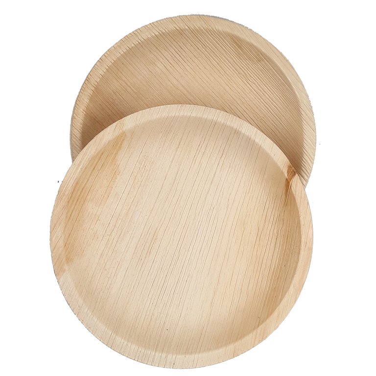 Palm Leaf Plates 6" Round Dessert Plate Set (Pack 50)