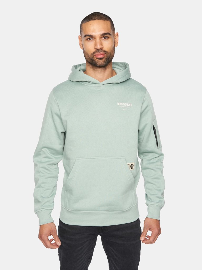 Duck and Cover Mens Lewys Logo Hoodie (Sage) - Sage