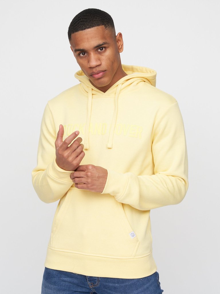 Duck and Cover Light Yellow Mens Basico Hoodie Light Yellow