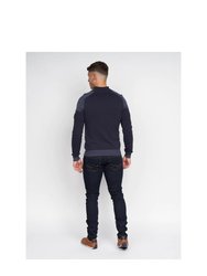 Mens Deltas Knitted Sweater - Navy