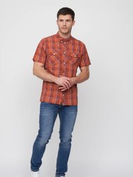 Mens Femington Checked Shirt - Red - Red