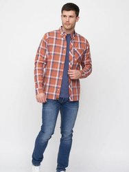 Mens Lennmore Checked Shirt - Red - Red