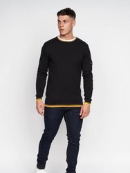Mens Papline Knitted Sweater - Black - Black