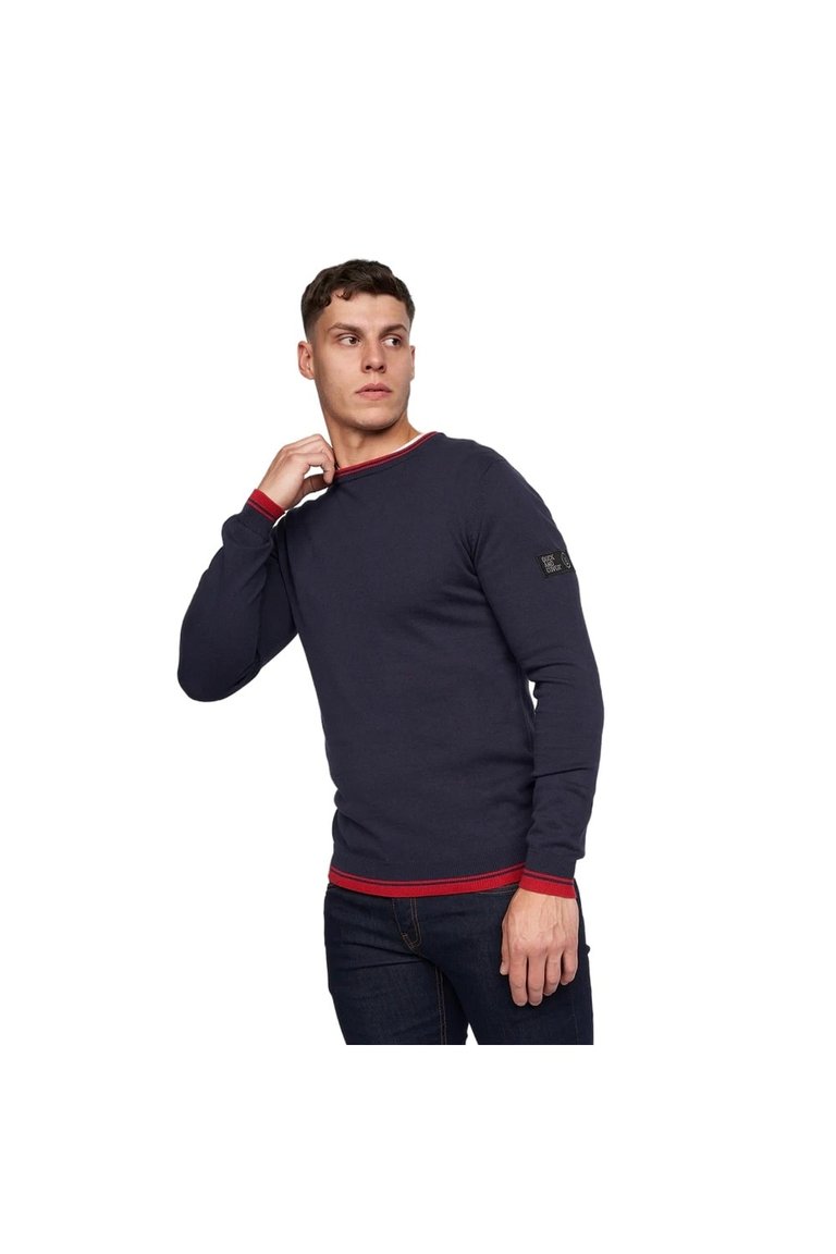 Mens Papline Knitted Sweater - Navy