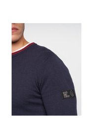 Mens Papline Knitted Sweater - Navy