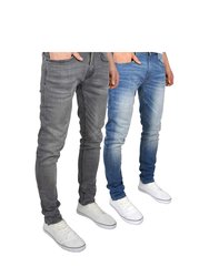 Mens Tranfold Slim Jeans (Pack Of 2) - Gray/Stone Wash - Grey/Stone Wash