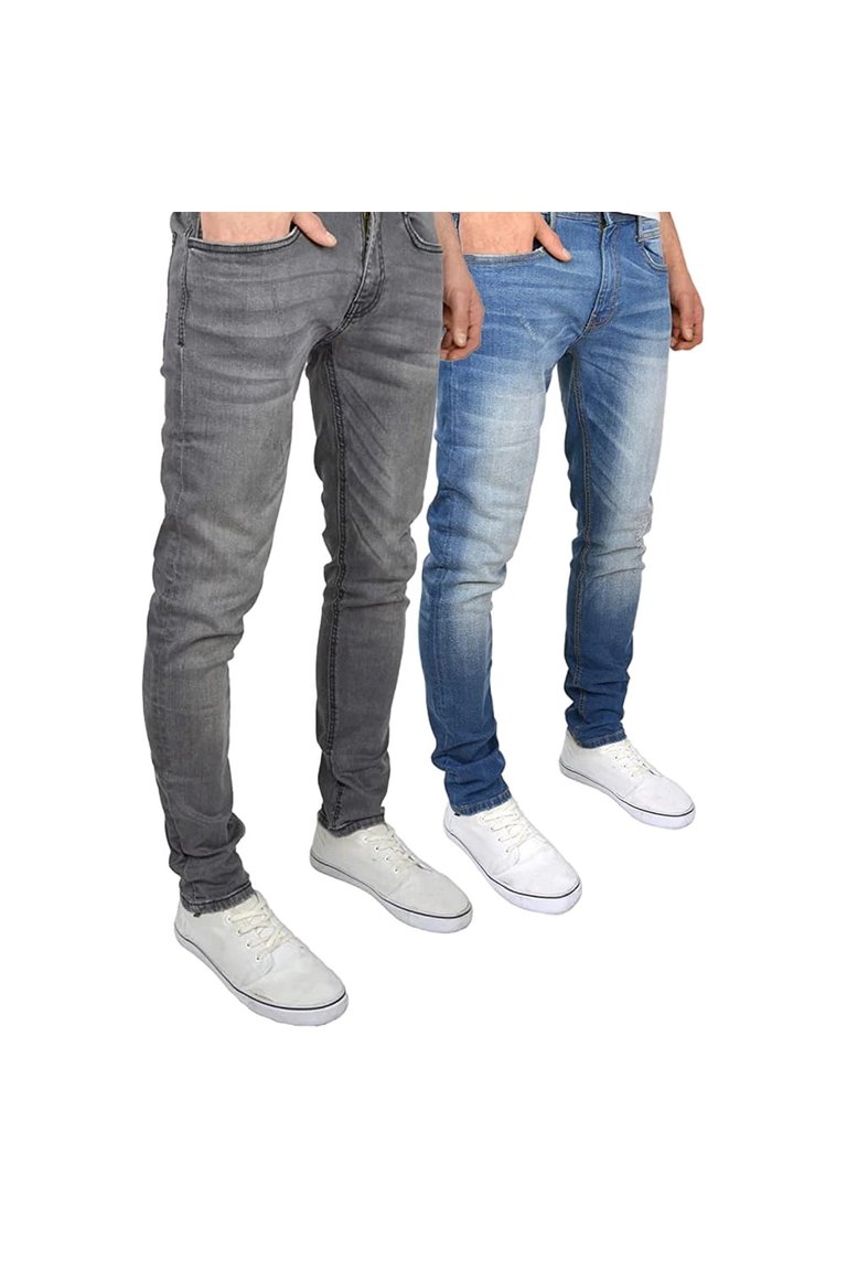 Mens Tranfold Slim Jeans (Pack Of 2) - Gray/Stone Wash - Grey/Stone Wash