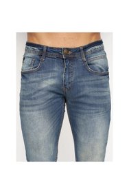 Mens Tranfold Slim Jeans - Tinted Blue