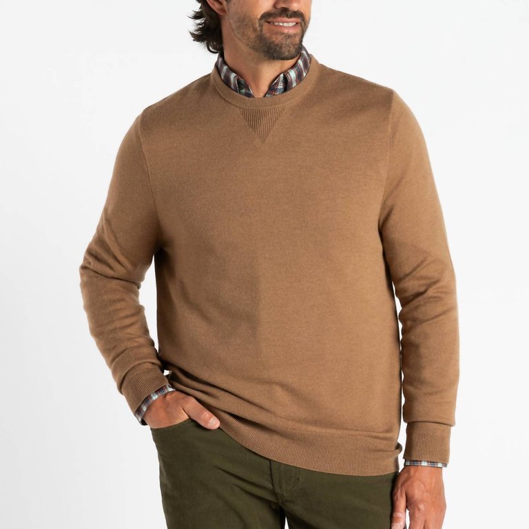 Henson Merino Crewneck Sweater In Dark Amber - Dark Amber