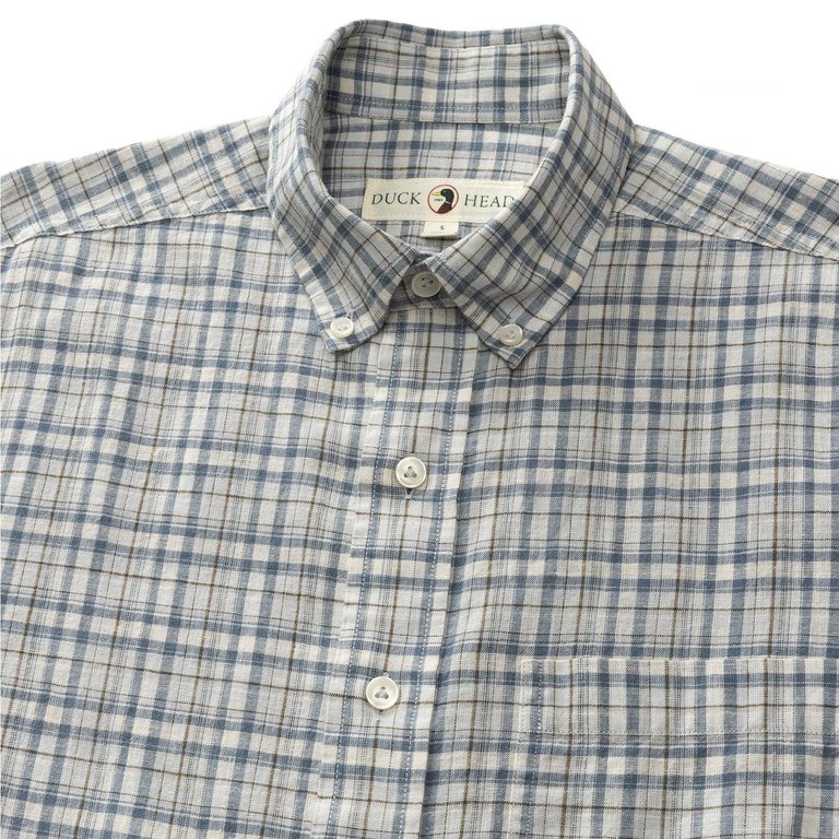 Morehead Oxford Plaid Shirt In Light Blue