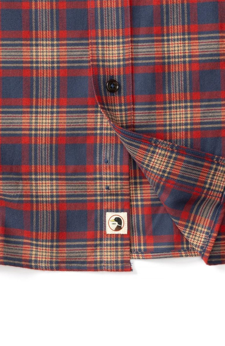 Woodlawn Plaid Flannel Shirt In Navy