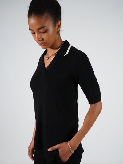 DuetteNYC Ribbed Knit Cashmere Blend Polo - The Beekman product