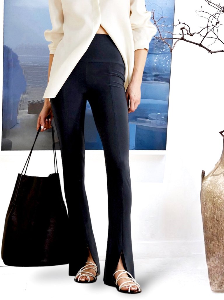 Slim-Fit Jersey, Flare Leg Pant - The Christopher - Black