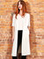 Stretch Jersey Long Open Cardigan - The Hanover - Pearl