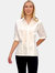 The Franklin Elbow Sleeve Polo Collar Shirt - Organic, stretch cotton  - White