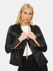 Vegan Matte Suede Moto Jacket - The Varick