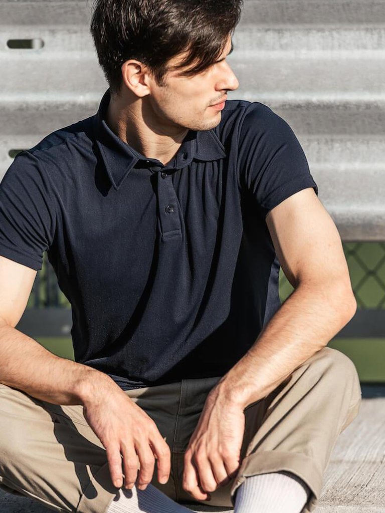 Men's Performance Polo Shirt - Navy Blue