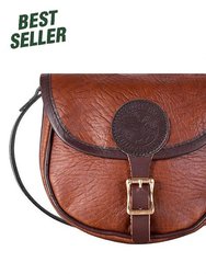 Bison Leather Small Shell Purse - Brown