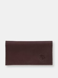 Leather Checkbook Cover - Brown
