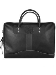 Leather Traveler's Briefcase - Pebbled Black Leather