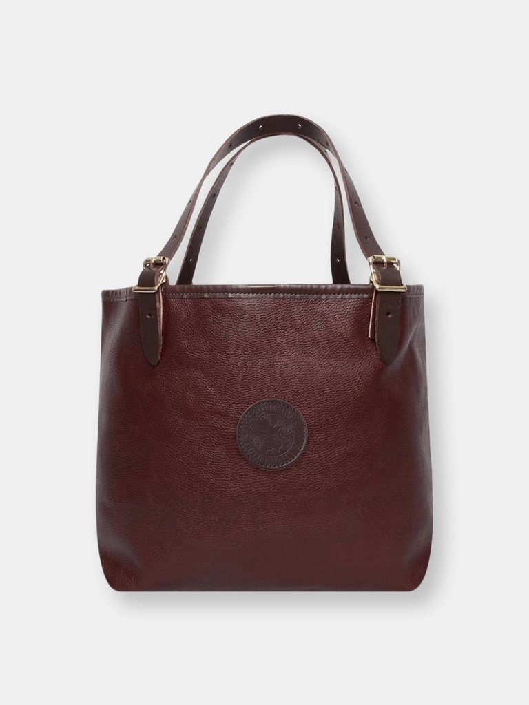 Pebbled Leather Sportsmans Tote - Brown
