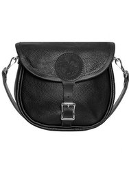 Small Leather Shell Purse - Pebbled Black