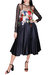 Black Silk Chiffon Lace Applique Gown