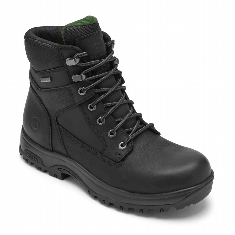 Men's 8000Works Waterproof 6" Plain Toe Boot - Medium Width In Black - Black