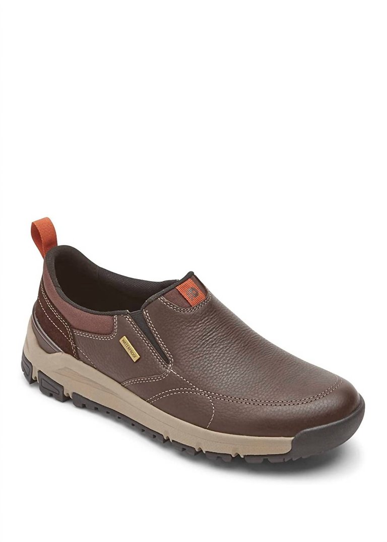 Men's Glastonbury Slip On Sneaker - 4E/Extra Wide In Brown Leather/Suede - Brown Leather/Suede