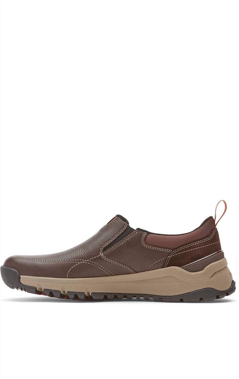 Men's Glastonbury Slip On Sneaker - 4E/Extra Wide In Brown Leather/Suede