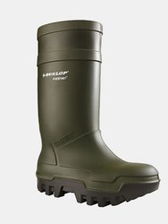 Adults Unisex Purofort Thermo Plus Full Safety Wellies - Green - Green