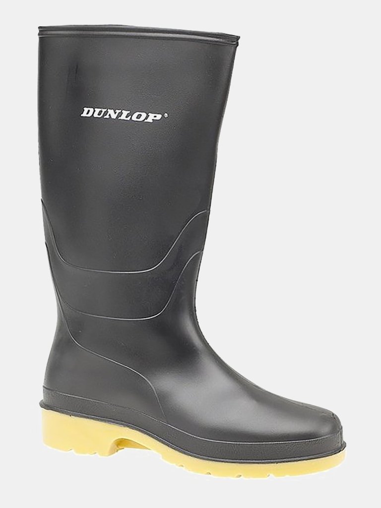 Dunlop Childrens 16258 Dulls Wellington Boots/Boys Rain Boots (Black) (3 US) - Black