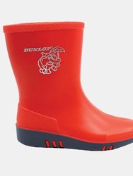 Dunlop Childrens Unisex Mini Elephant Wellington Boots (Red/Blue) (10 US Junior)