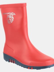 Dunlop Childrens Unisex Mini Elephant Wellington Boots (Red/Blue) (10 US Junior) - Red/Blue