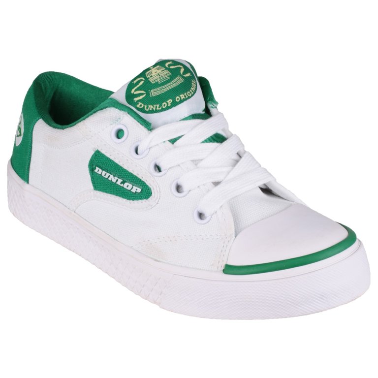 Dunlop Green Flash DU1555 Non-Marking Trainer / Big Boys Trainers /Sports (White) - White