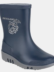 Dunlop Mini Childrens Unisex Elephant Wellington Boots (Blue/Grey) (5 US Toddler) - Blue/Grey