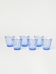 Picardie Glass Tumblers, Set of 6 - Marine