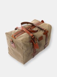 Duffel Bag In Desert Green And Cuoio Brown