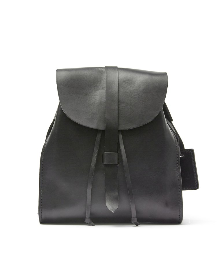 Leather Backpack Black Tribeca Collection