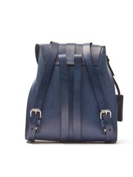 Leather Backpack Blue Tribeca Collection