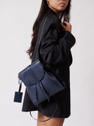 Leather Backpack Blue Tribeca Collection