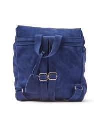 Leather Backpack Blue Upper West Side Collection