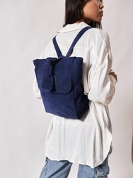 Leather Backpack Blue Upper West Side Collection