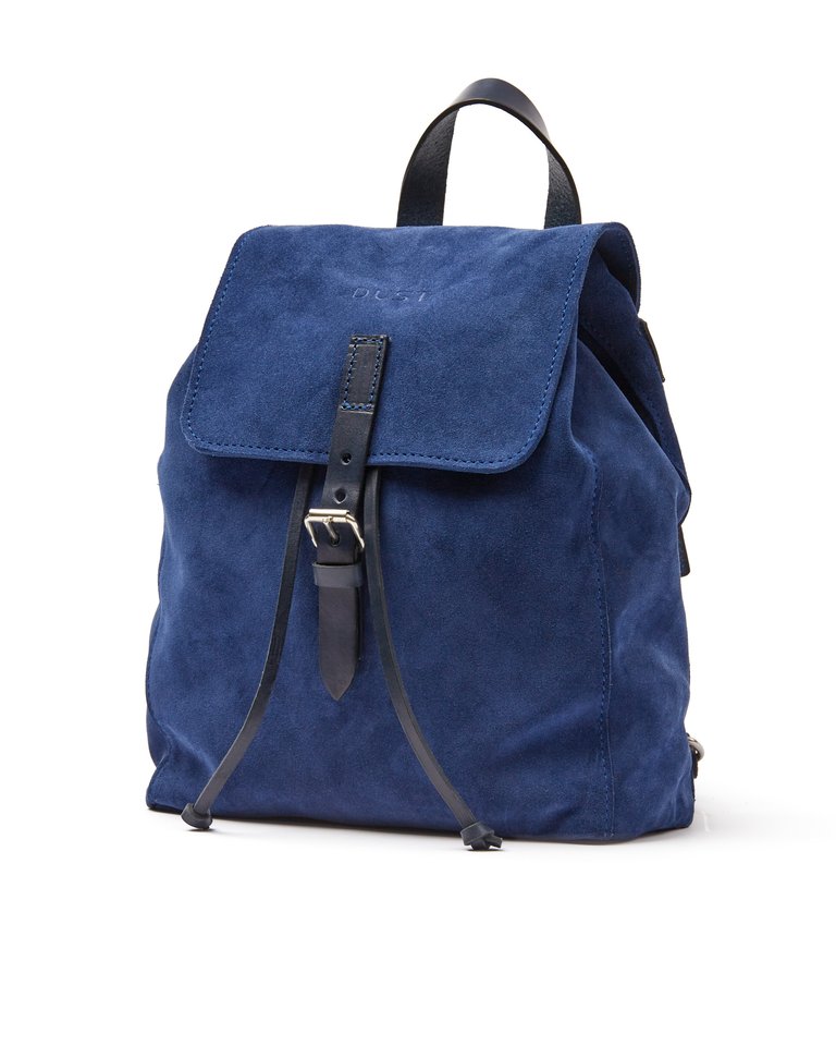 Leather Backpack Blue Venice Collection - Blue