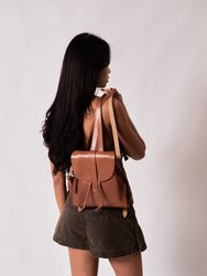 Leather Backpack Brown Tribeca Collection